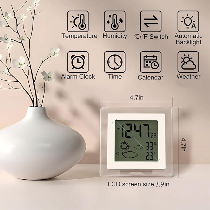 VOILEIPAGI Small Clock Digital Battery Operated Alarm Clock - Image 6