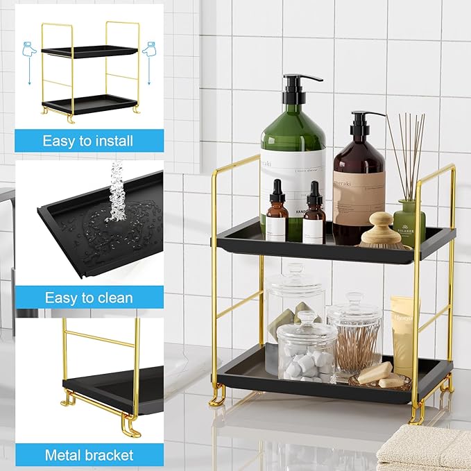 FSyueyun 2-Tier Bathroom Countertop Organizer, Tool-Less Installation Premium - Image 3
