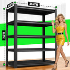 5-tier garage shelving 2500lbs heavy duty metal storage, close-up detail
