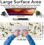 Daisy Floral Daisies Large Mouse Pad Watercolor Flowers Desk Mat, Washable - Image 6