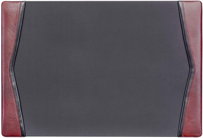 Dacasso Burgundy Leather 25.5" x 17.25" Side Rails Desk Pad by Dacasso