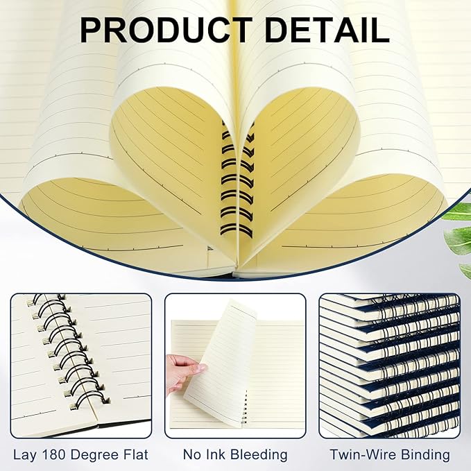 Yahenda 18 Pcs Spiral Notebook Bulk A5 Journal Lined 8.3'' x 5.5'' Writing - Image 4