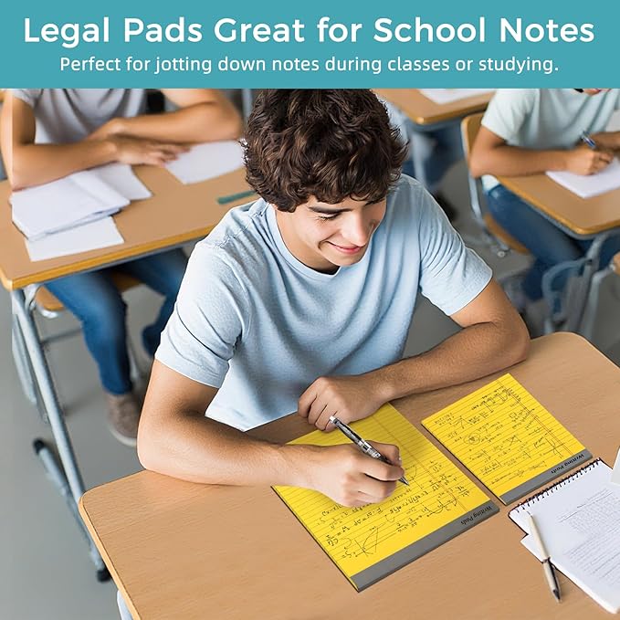 12pcs Legal Pads, Perforated Wide Ruled Writing Pad, Wide Ruled Legal Notepads - Image 6