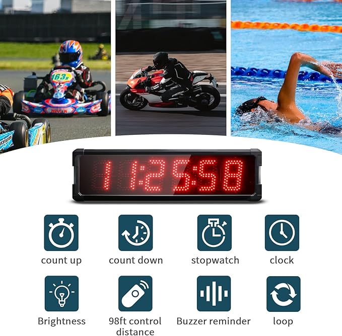 Race Clock with Tripod for Running Events, Large LED Stopwatch with Remote - Image 6