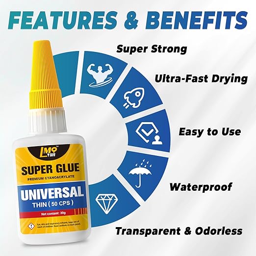 Super Glue Clear Liquid, Thin Strong CA Glue All Purpose - Image 4