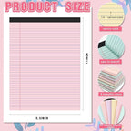 Fuutreo 8 Pcs 8.5'' x 11'' Colored Legal Pad Writing Pads Narrow Ruled 50 - Image 2