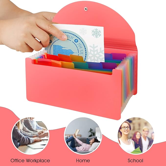 2 Pack 13 Pockets A6 Mini Coupon Organizer Wallet, Expandable Accordion File - Image 7
