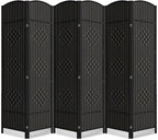 6 Panel Room Divider, 6Ft Folding Privacy Screen, Tall by cocosica
