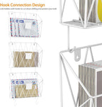 CADUKE 6 Pack Hanging Wall File Organizer Mesh Folder Holder Mail Magazine - Image 5