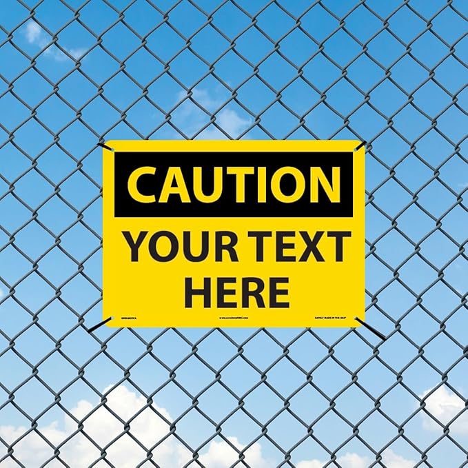 Custom OSHA Style Caution Sign 10" x 14" Aluminum Sign, Customizable "Your Text - Image 3