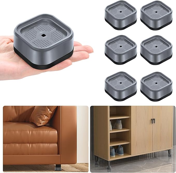 shouwuhho 6 Pack Furniture Risers Adjustable Bed Risers Heavy Duty Lifts Height by EnjoyLifeEnjoyHappiness