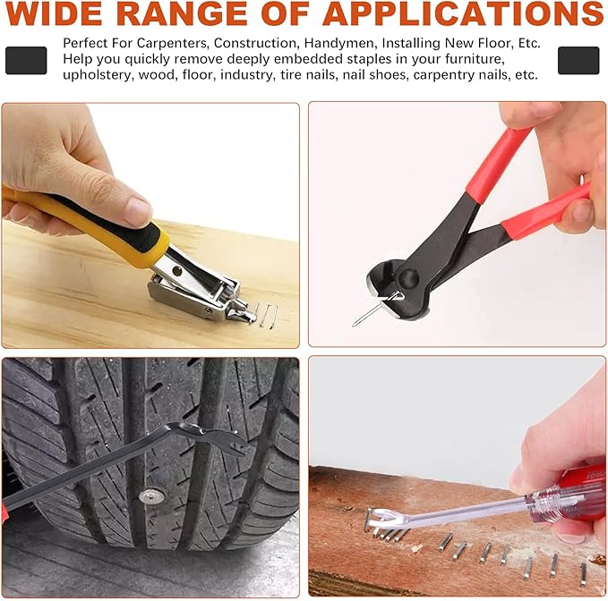 Tanstic 4Pcs Nail Puller and Staple Remover Tool Set, Including 7'' End Cutting - Image 7