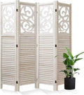 Room Divider Wood Carved Wall Divider Indoor Folding Portable Partition Screen by Svimi