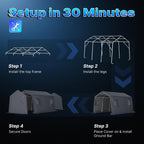 advance outdoor 10x15 ft garage shelter steel metal shown in use