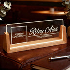 Custom Light Up Office Name Plate, Personalized Desk Sign by Semyifu