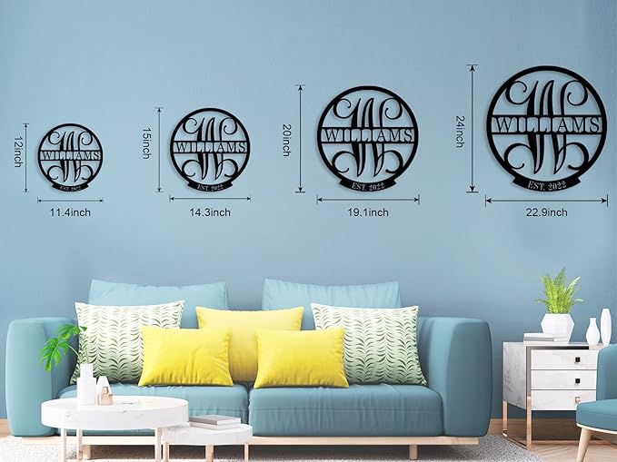 ENFODREAM Personalized Family Name Sign, Monogram Wall Decor, Custom Last Name - Image 6