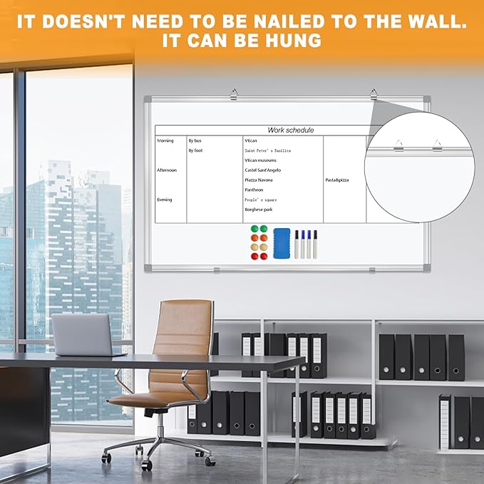 H-Qprobd Dry Erase Board for Wall 60"x40" Aluminum Presentation Magnetic - Image 7