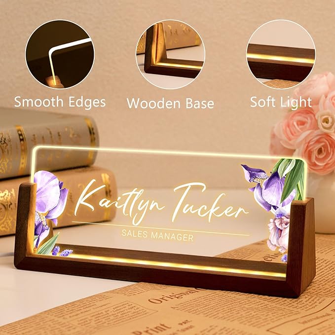 Desk Name Plate Personalized, Custom Office Light Up Name Plate - Image 5
