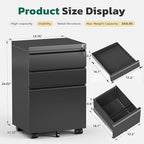 Greenvelly 3 Drawer Mobile File Cabinet - Image 3