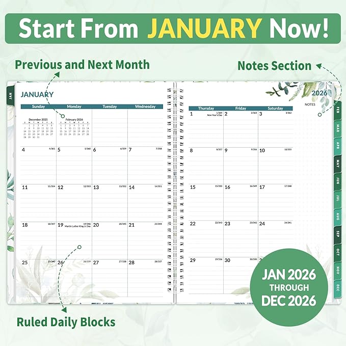 SUNEE 2026 Appointment Book, Quarter-Hourly, Weekly & Monthly - Image 3