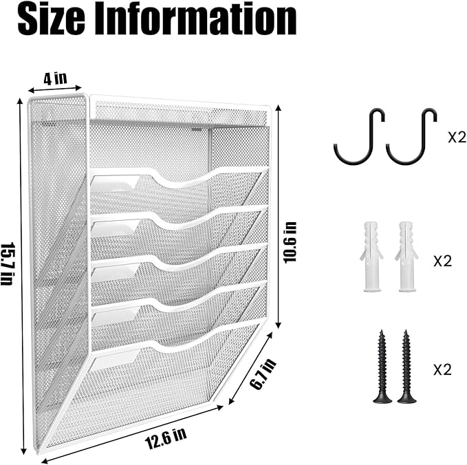 KZWKRG 6 Tier Wall File Organizer Hanging Vertical File Organizer, Wall Mounted - Image 8