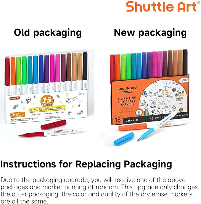 Shuttle Art Ultra Fine Dry Erase Markers, 15 Colors Whiteboard Markers - Image 2