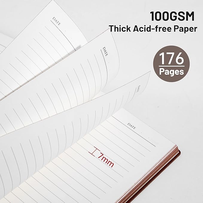 CAGIE Lined Journal Notebook for Men & Women, 176 Pages A5 Medium Size - Image 5