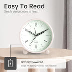 Analog Alarm Clock, 4 inch Super Silent Non Ticking Small Clock - Image 3