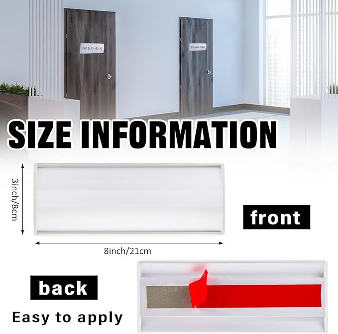 Therwen 6 Pcs Aluminum Office Name Plate Holder - Image 2