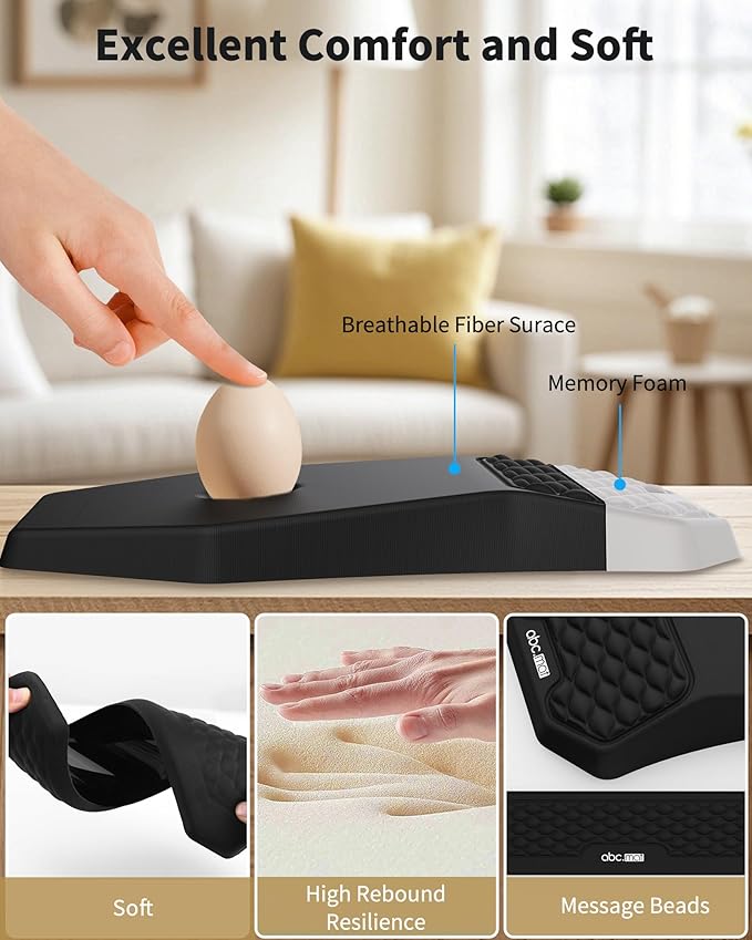 Ergonomic Mouse Pad and Keyboard Wrist Rest Support Set, Massage Design Mousepad - Image 3