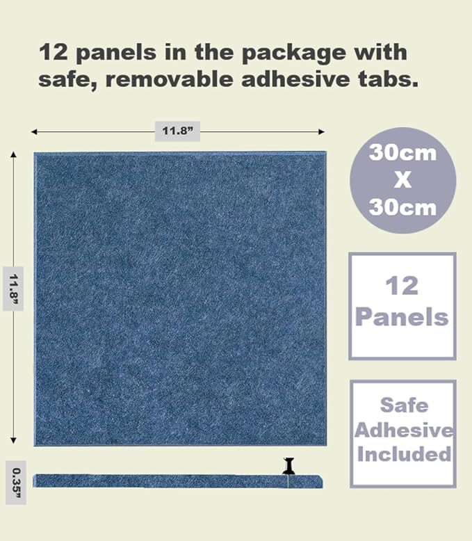 DECORITA Blue Felt Notice Board 47"x35" | Large Cork Bulletin Board Alternative - Image 2