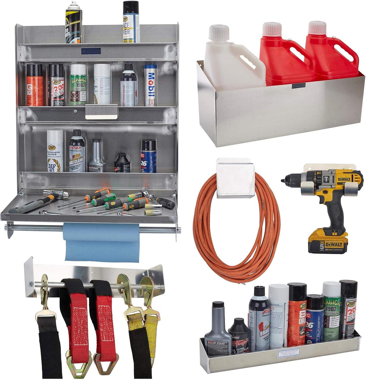 universal trailer and garage organizer kit, aluminum storage, main product view