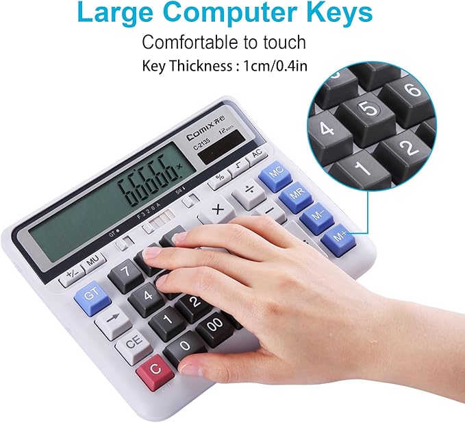 Comix Desktop Calculator Solar Battery Dual Power - Image 4
