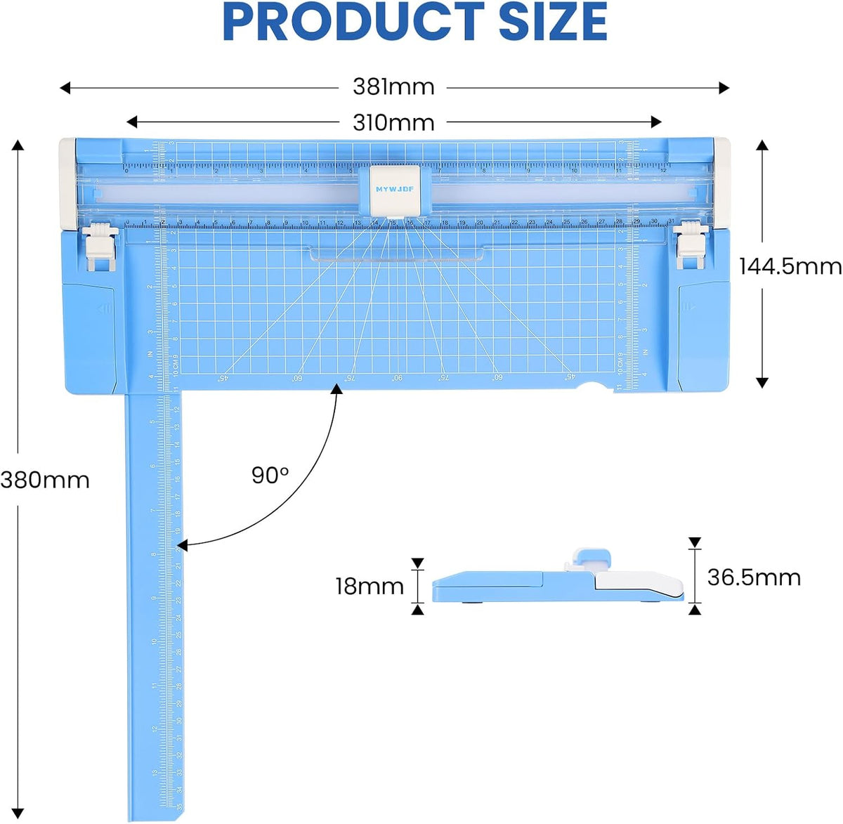 Paper Cutter, 12 Inch Rotary Trimmer, 4-Function Blades, Up to 6 Sheets Cut w...
