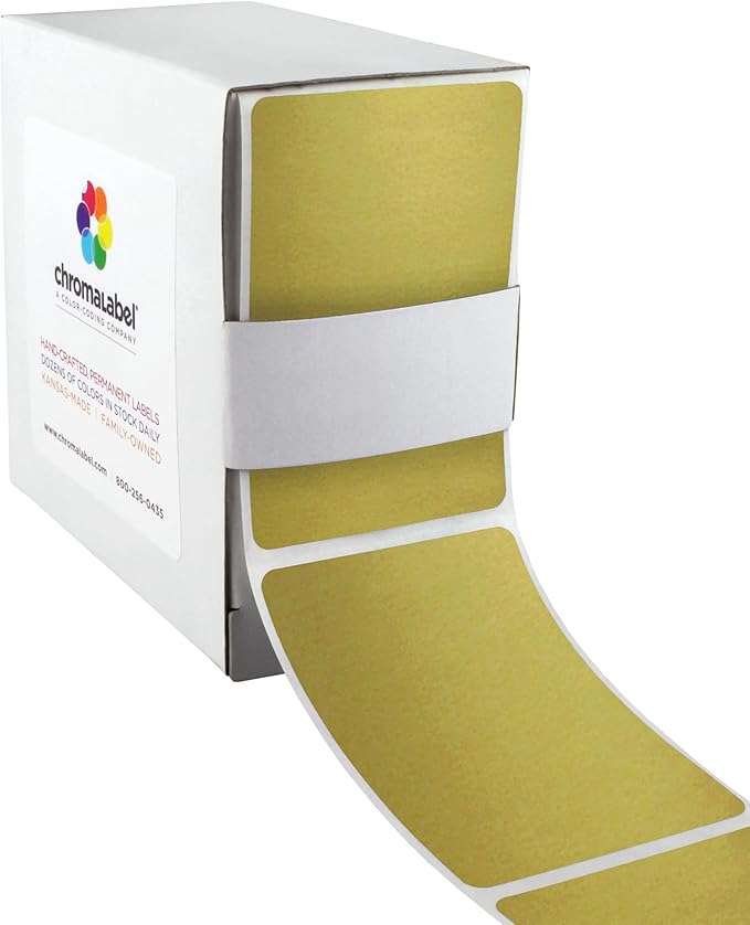 ChromaLabel 2 x 3 inch Permanent Color Code Rectangle Labels, 250 Labels per by ChromaLabel