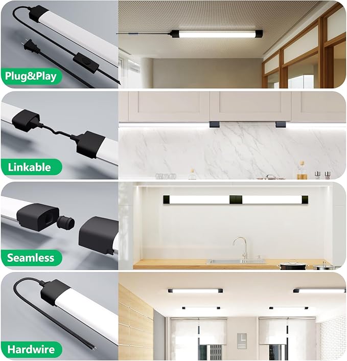 Modlicht Plug in Light 4FT 5000K Linkable LED Tube Shop Closet Under-Cabinet - Image 6