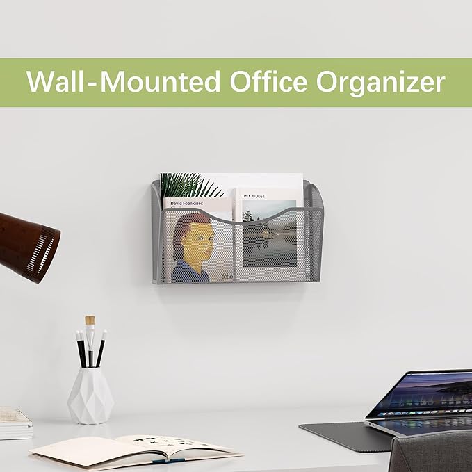 EasyPAG Single Pocket Wall File Organizer, Mesh Hanging File Folder Organizer - Image 3