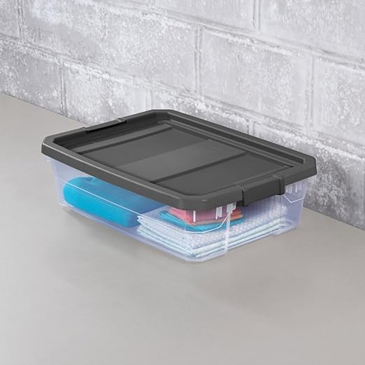 Sterilite 12-Pack Modular Stacker Box, Durable Clear Plastic Storage Bins - Image 4