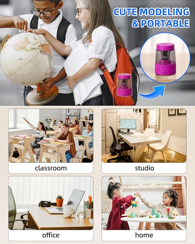 ZMOL Electric Rechargeable Pencil Sharpener, Automatic Pencil Sharpeners Kids - Image 9