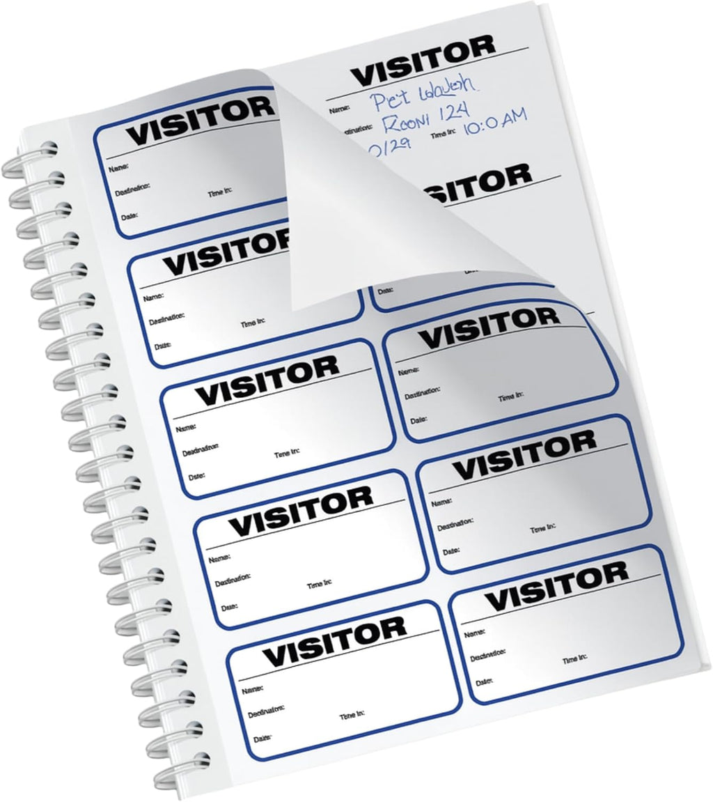 Threshold Visitor Badge Sign-in Book | Name Tag Stickers | Hospital, &