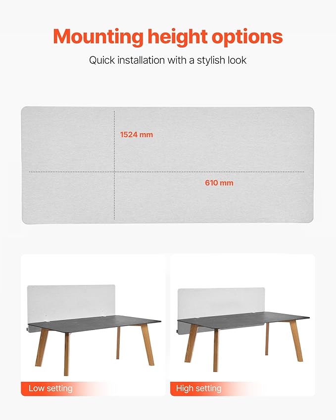 VEVOR Desk Divider Privacy Panel, PET Cubicle Partition Panel, Workstation - Image 4