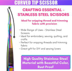 Cross Edge Curved Spring Scissors 5 Inch Stainless Steel Precision Eyebrow & - Image 5