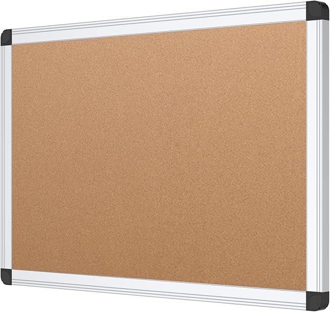 VIZ-PRO Cork Notice Board, 18 X 12 Inches, Cork Bulletin Board by VIZ-PRO