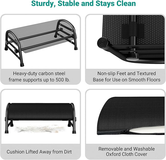 YEASHEIN Adjustable Foot Rest for Under Desk at Work, Ergonomic Under Desk - Image 5