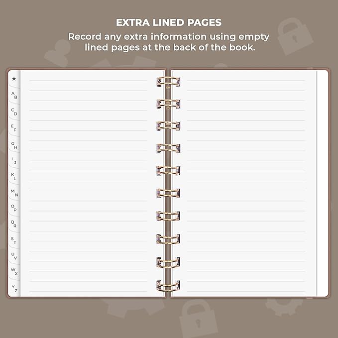 Clever Fox Password Book Spiral – Mini Internet Address & Password Organizer - Image 6