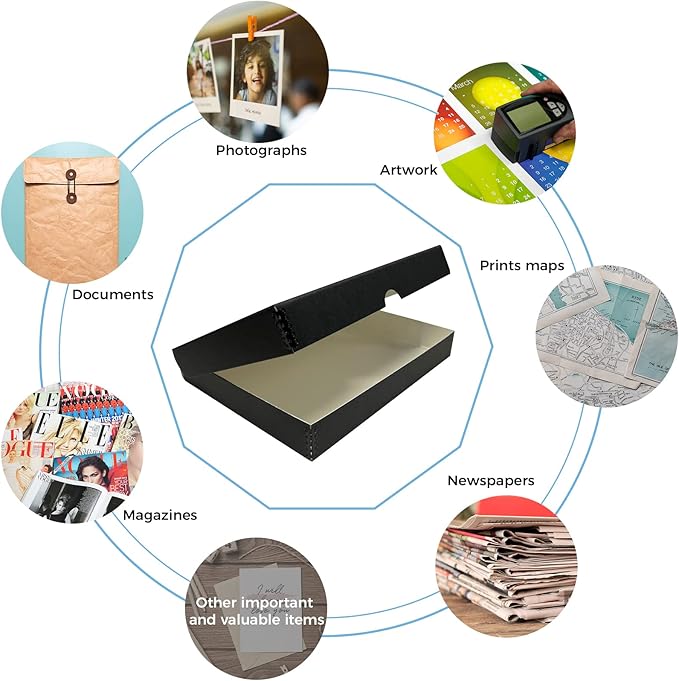 Lineco Archival Folio Storage Box. Metal Edge Archival Boxboard, Clamshell Lid. - Image 6