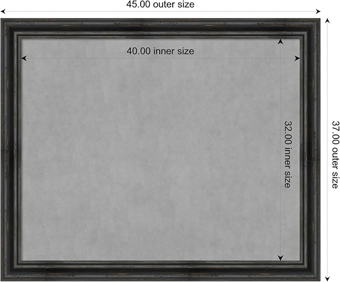 Amanti Art Black Framed Magnetic Board 37x45 X-Large Vision Board - Image 3