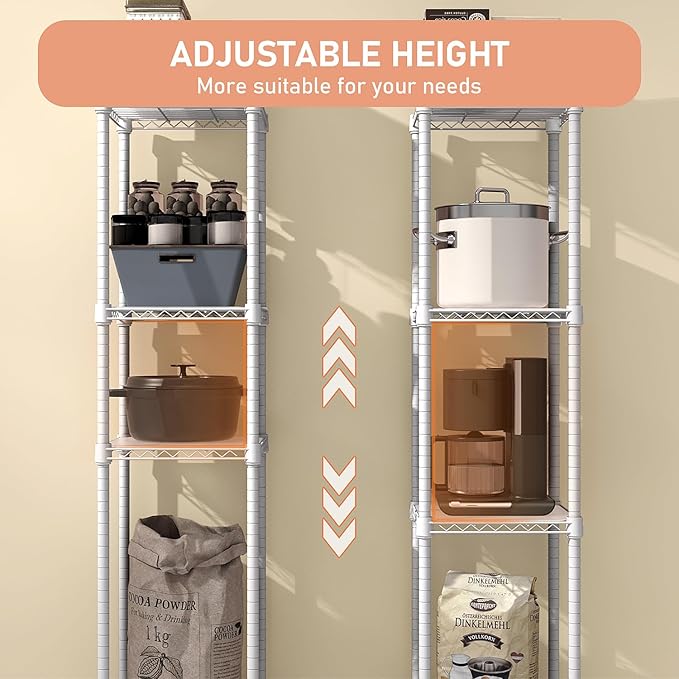 M MZG 480 lbs Storage Shelves 4 Tier Shelving Units - Image 5