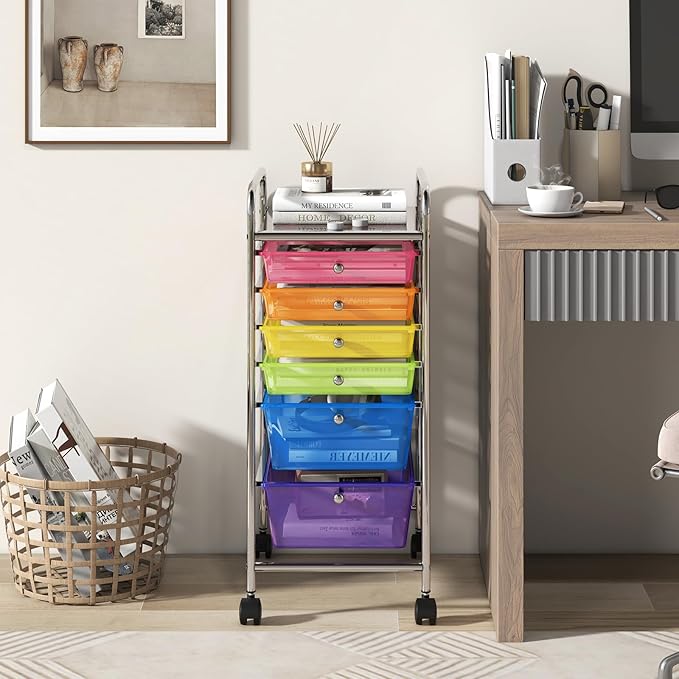 RELAX4LIFE 6-Drawer Rolling Storage Cart - Image 8