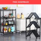kitchen garage metal shelves, storage shelves organizer, foldable, side view
